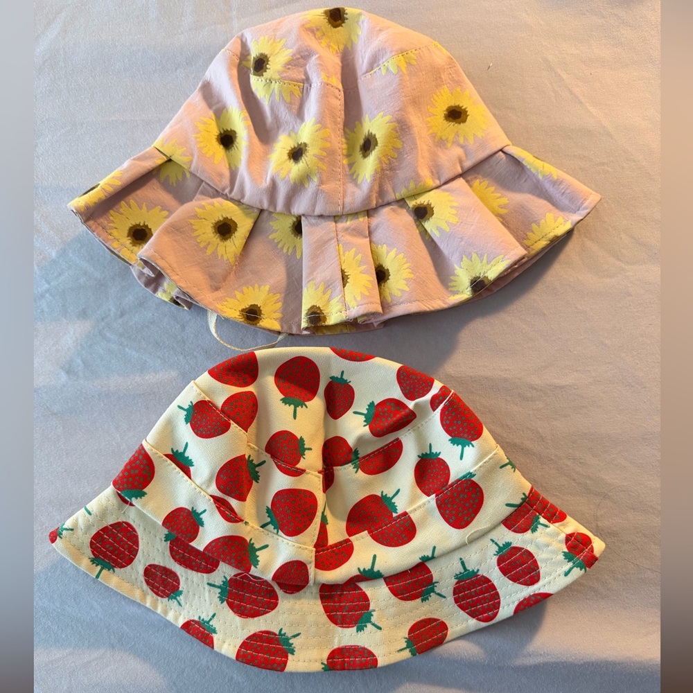 Kid’s Sunflower and Strawberry Bucket Hat set